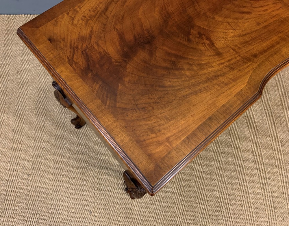 Queen Anne Style Burr Walnut Table View XI