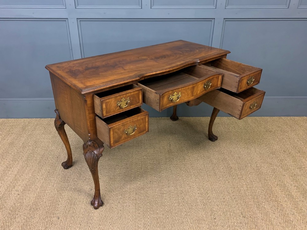 Queen Anne Style Burr Walnut Table View XIV
