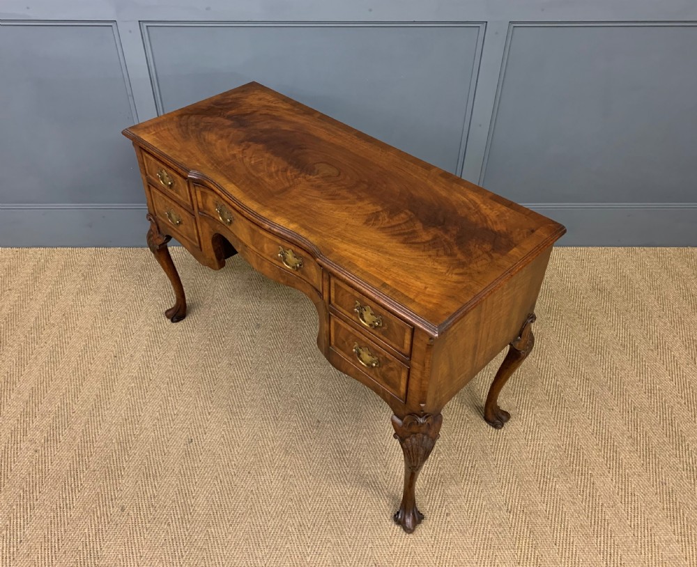Queen Anne Style Burr Walnut Table View XV