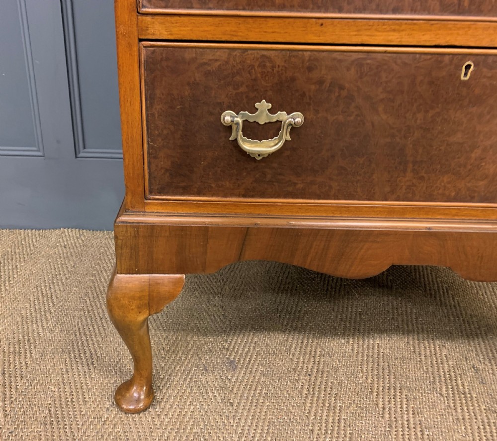Tall Burr Walnut Chest of Drawers View VI