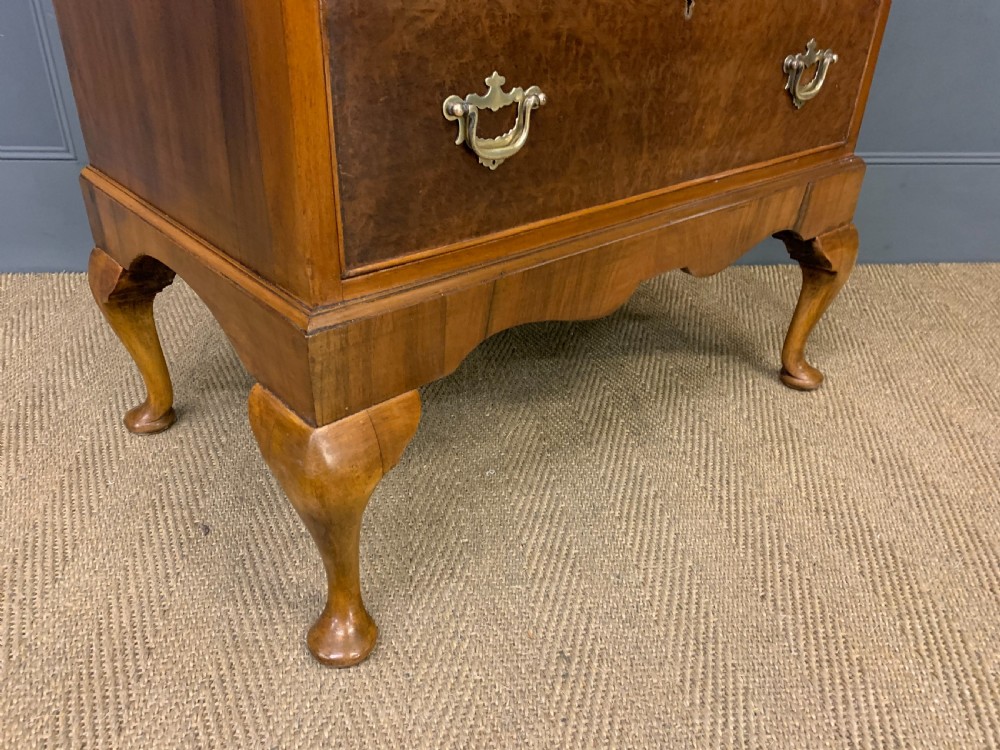 Tall Burr Walnut Chest of Drawers View IX