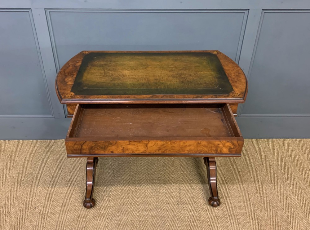 Victorian Burr Walnut Writing Table View IV