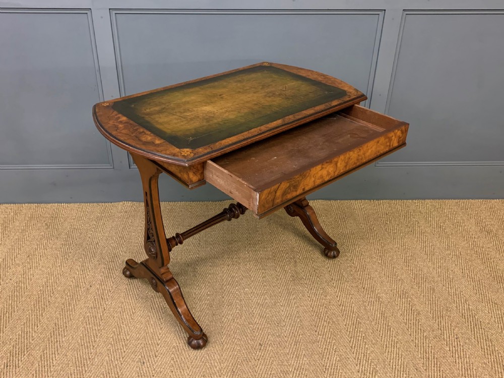 Victorian Burr Walnut Writing Table View IX