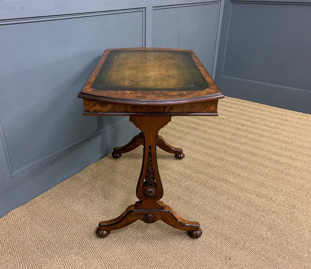 Victorian Burr Walnut Writing Table View XII