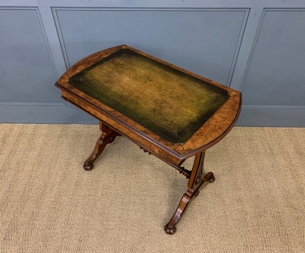 Victorian Burr Walnut Writing Table View XIV