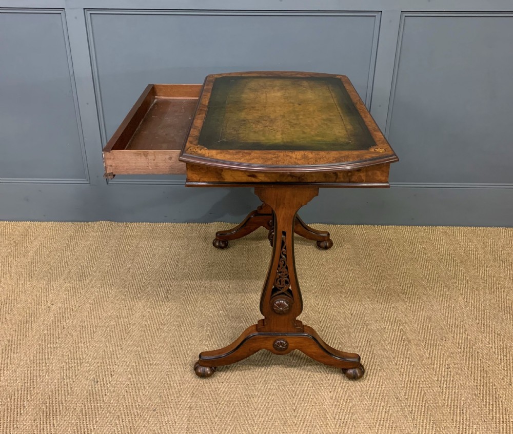 Victorian Burr Walnut Writing Table View XV