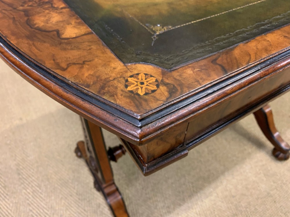 Victorian Burr Walnut Writing Table View XVI