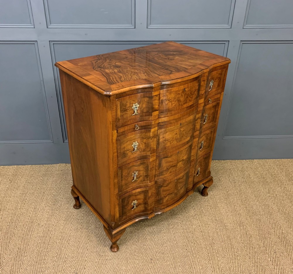 Serpentine Fronted Burr Walnut Chest of Drawers