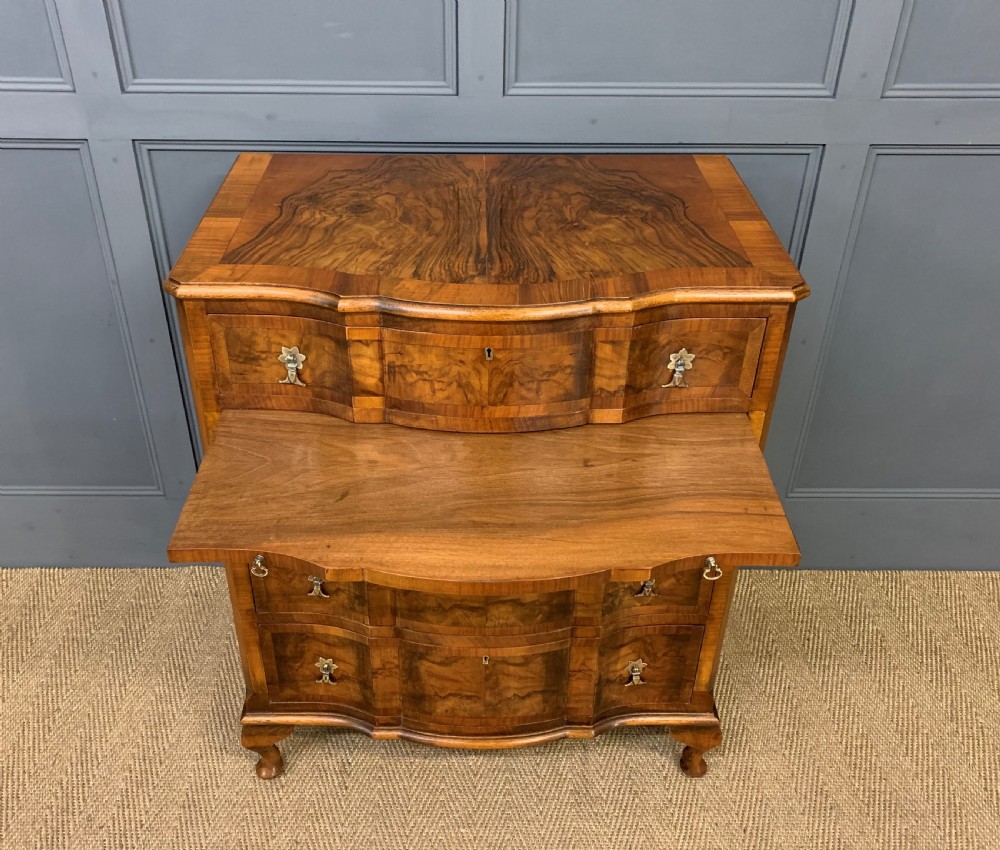 Serpentine Fronted Burr Walnut Chest of Drawers View IV
