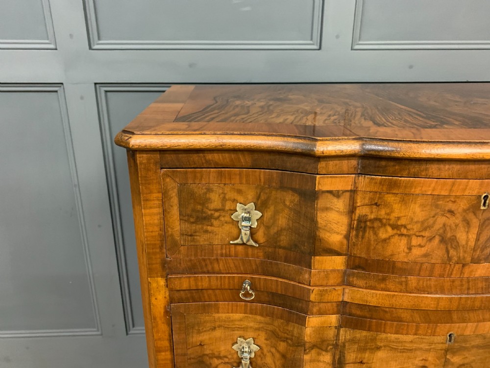 Serpentine Fronted Burr Walnut Chest of Drawers View VII
