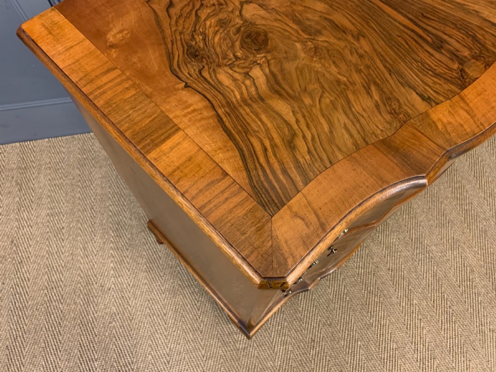 Serpentine Fronted Burr Walnut Chest of Drawers View XI