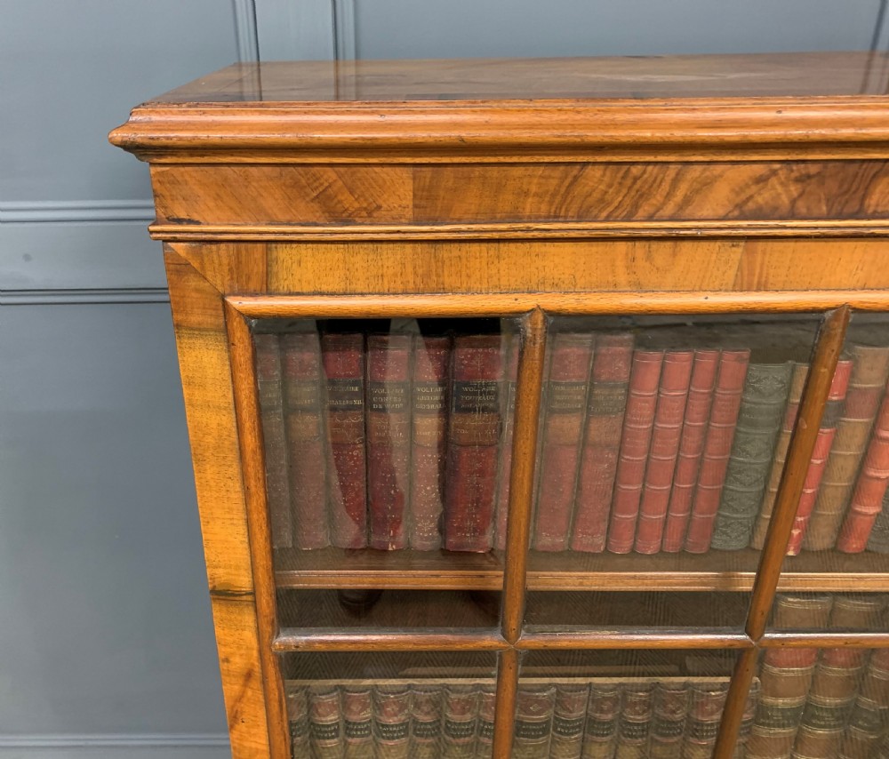 Burr Walnut Glazed Bookcase View VII