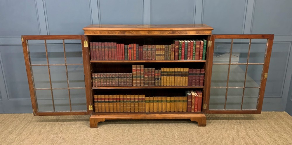 Burr Walnut Glazed Bookcase View VIII
