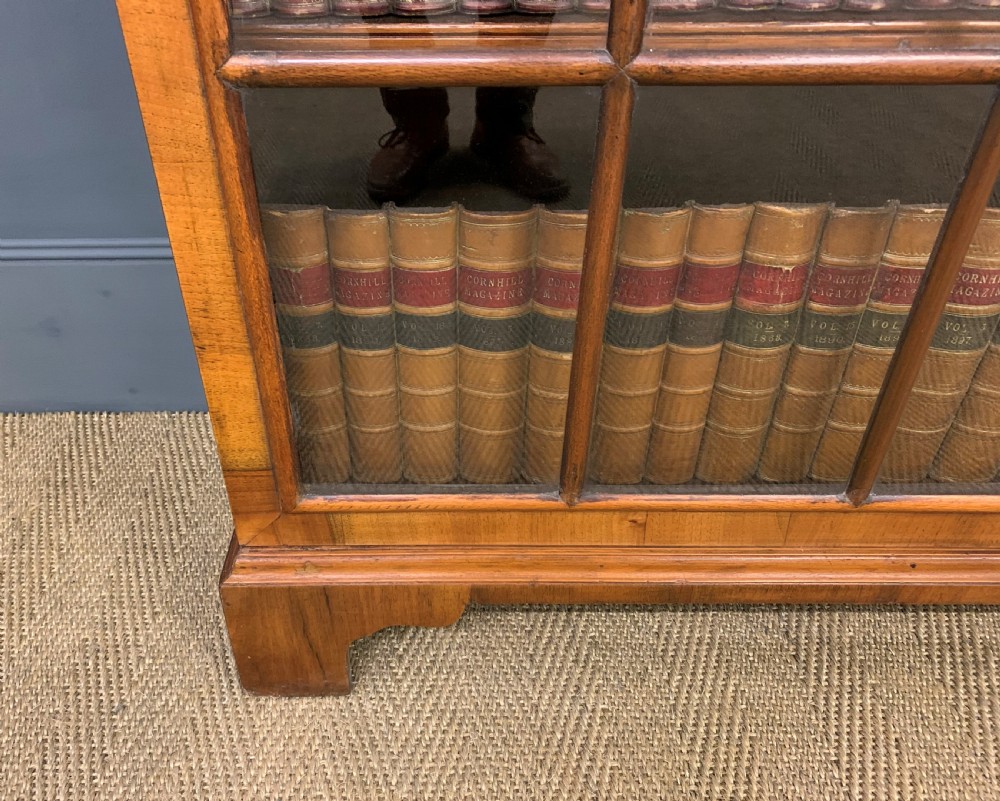 Burr Walnut Glazed Bookcase View IX
