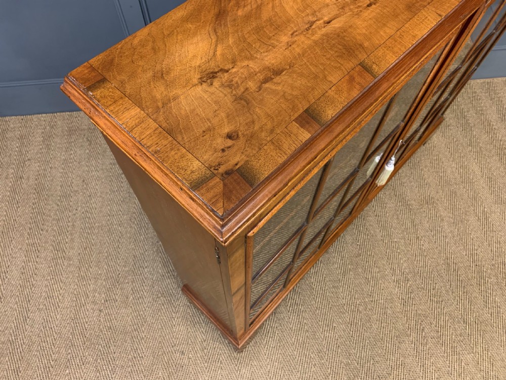 Burr Walnut Glazed Bookcase View XII