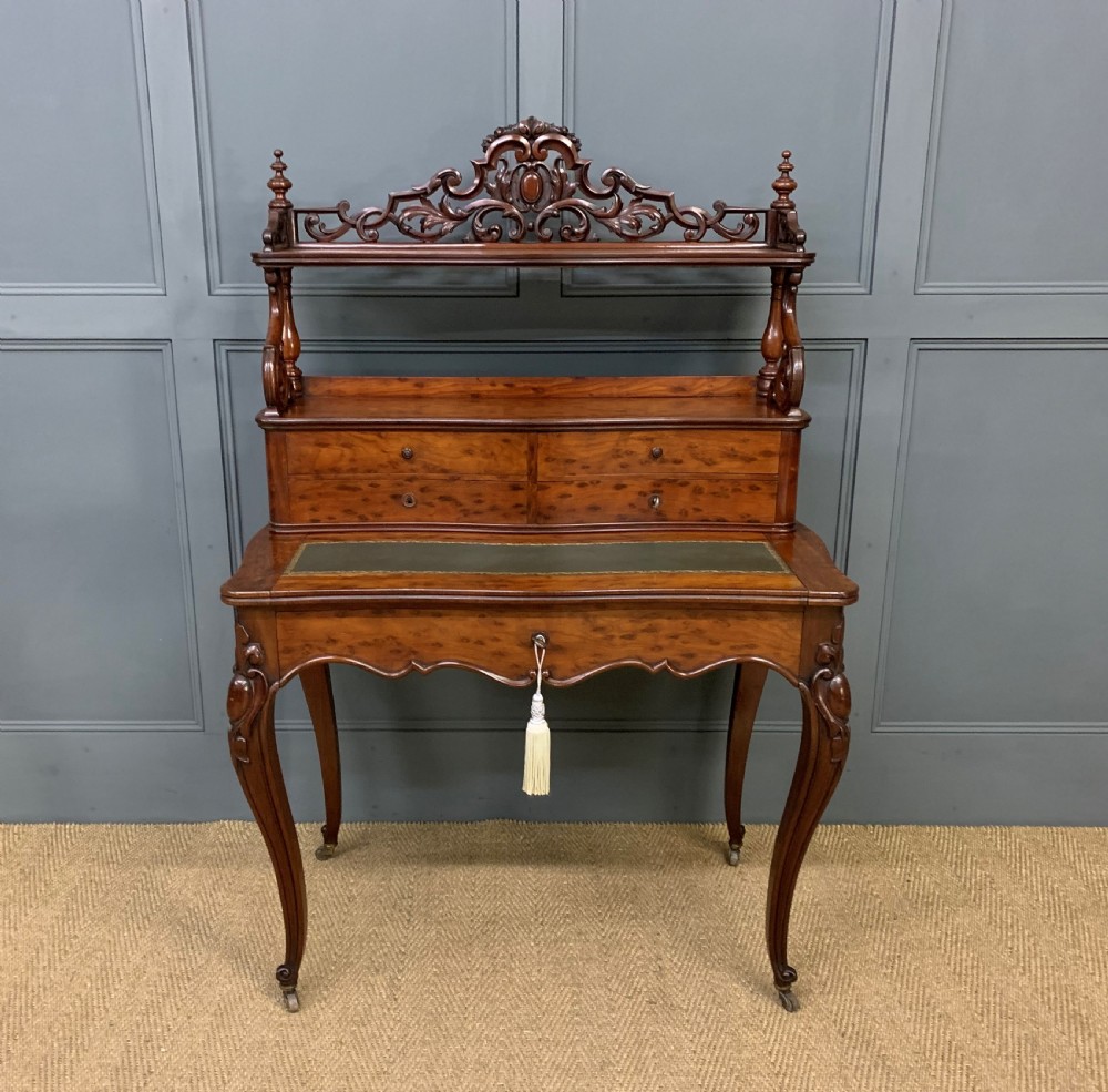 19th Century Plum Pudding Mahogany Bonheur Du Jour