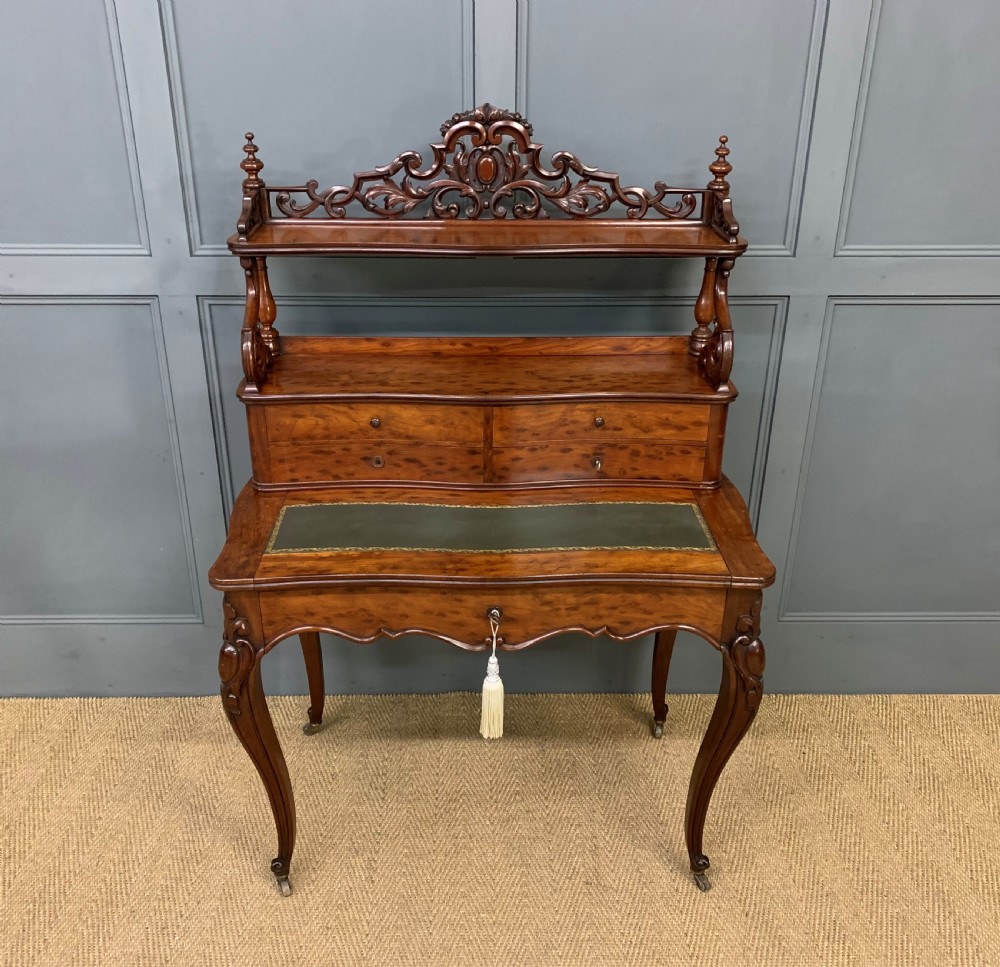 19th Century Plum Pudding Mahogany Bonheur Du Jour View VI