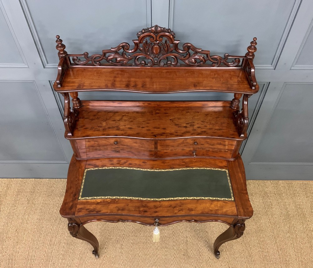 19th Century Plum Pudding Mahogany Bonheur Du Jour View VII