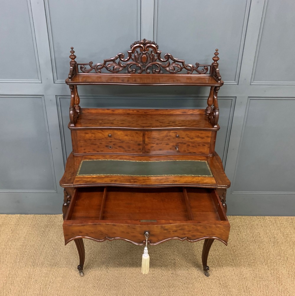19th Century Plum Pudding Mahogany Bonheur Du Jour View X