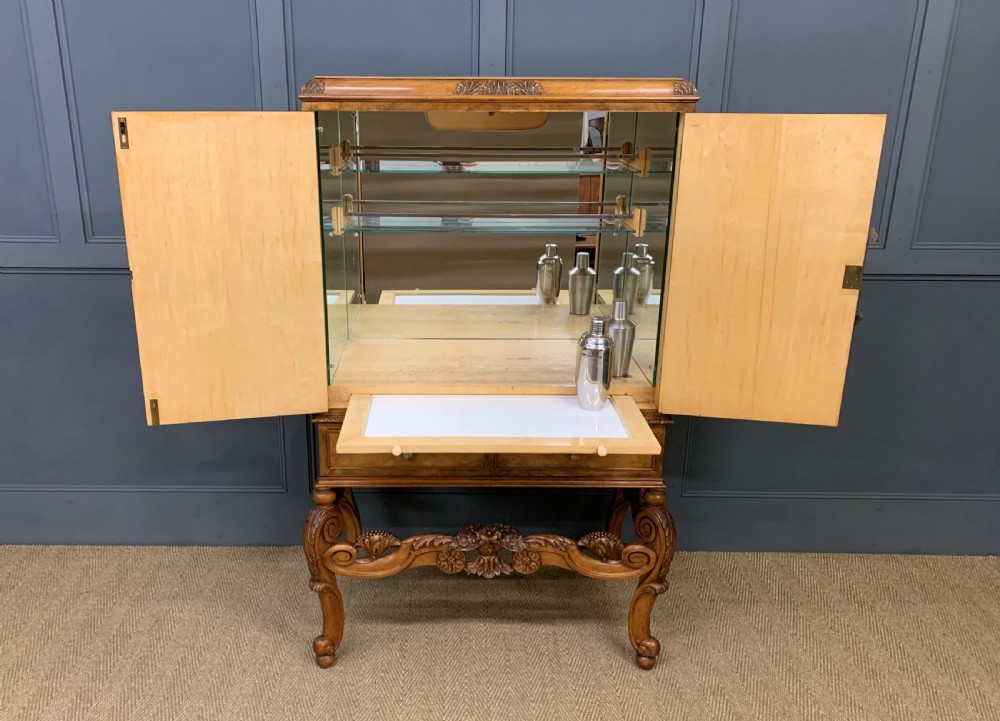 Burr Walnut Cocktail Cabinet View II