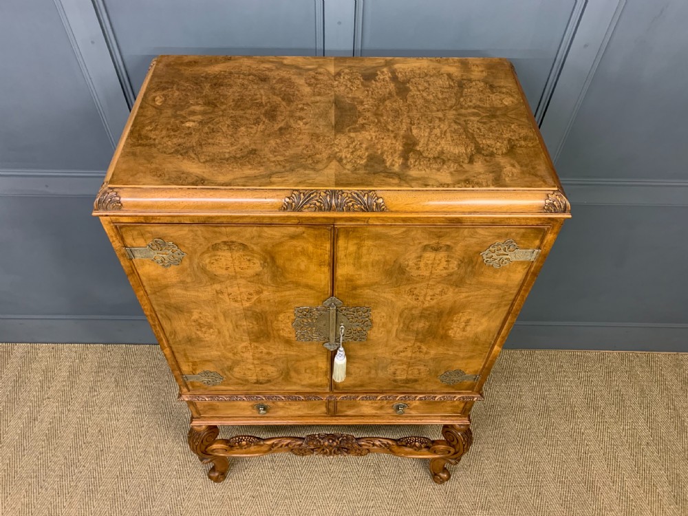 Burr Walnut Cocktail Cabinet View IV