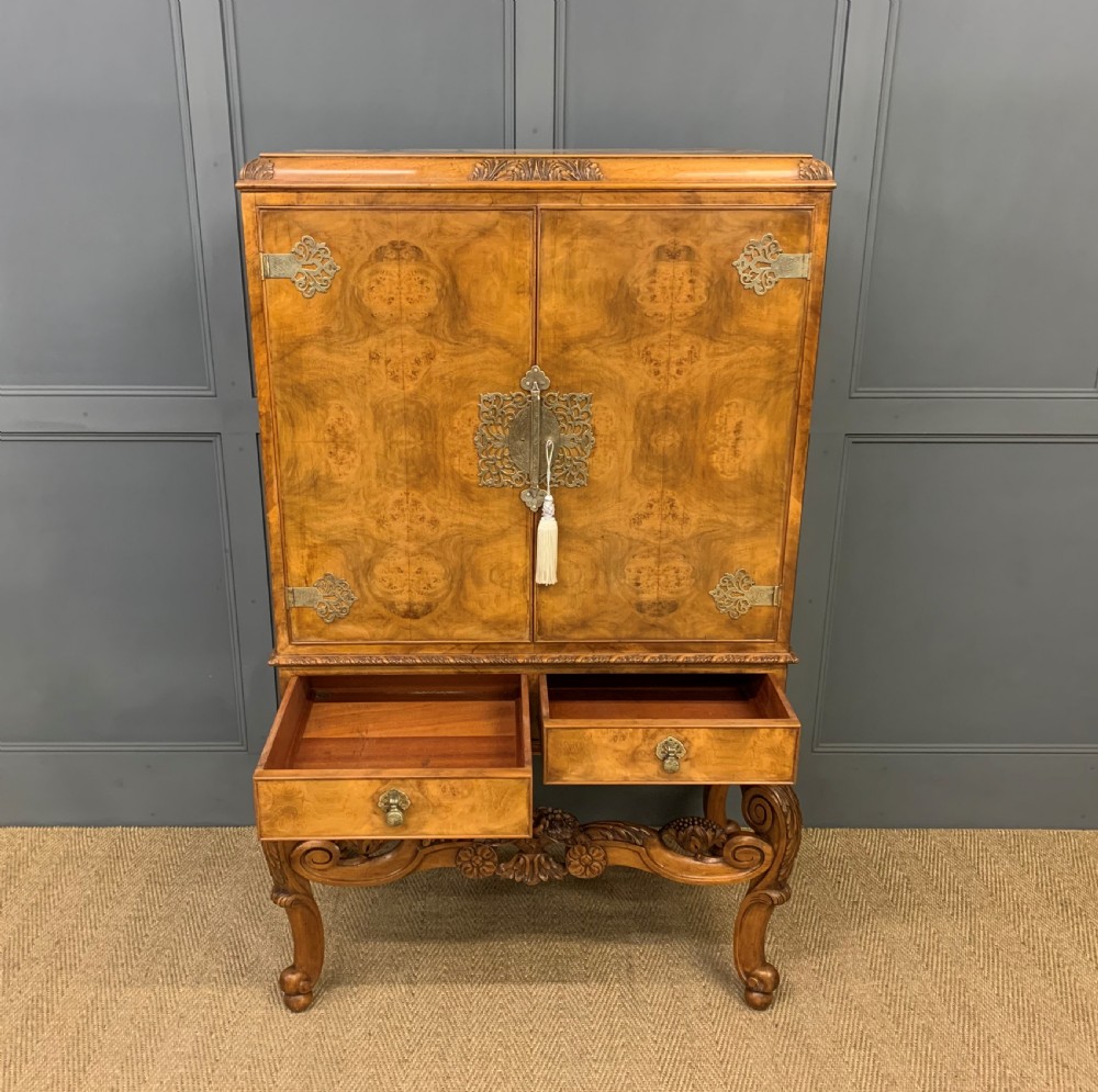 Burr Walnut Cocktail Cabinet View V