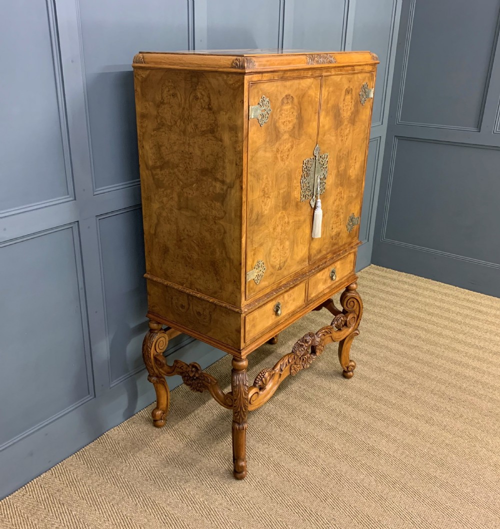 Burr Walnut Cocktail Cabinet View XV