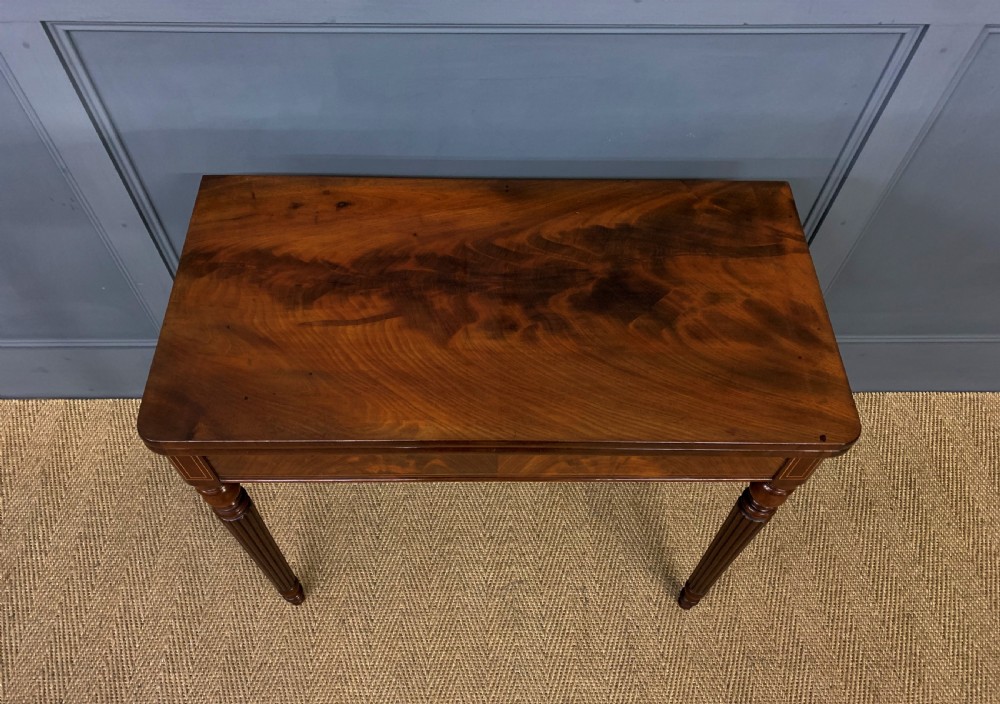 Pair of 19th Century Flame Mahogany Card Tables View XV