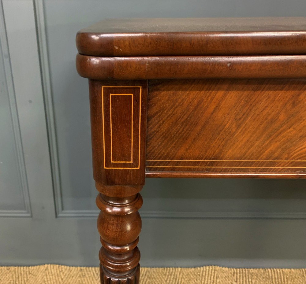 Pair of 19th Century Flame Mahogany Card Tables View XVI