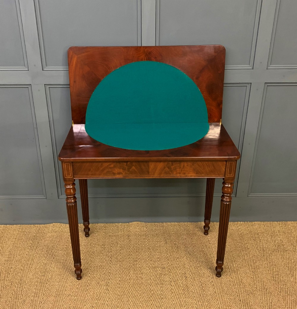 Pair of 19th Century Flame Mahogany Card Tables View XXIII