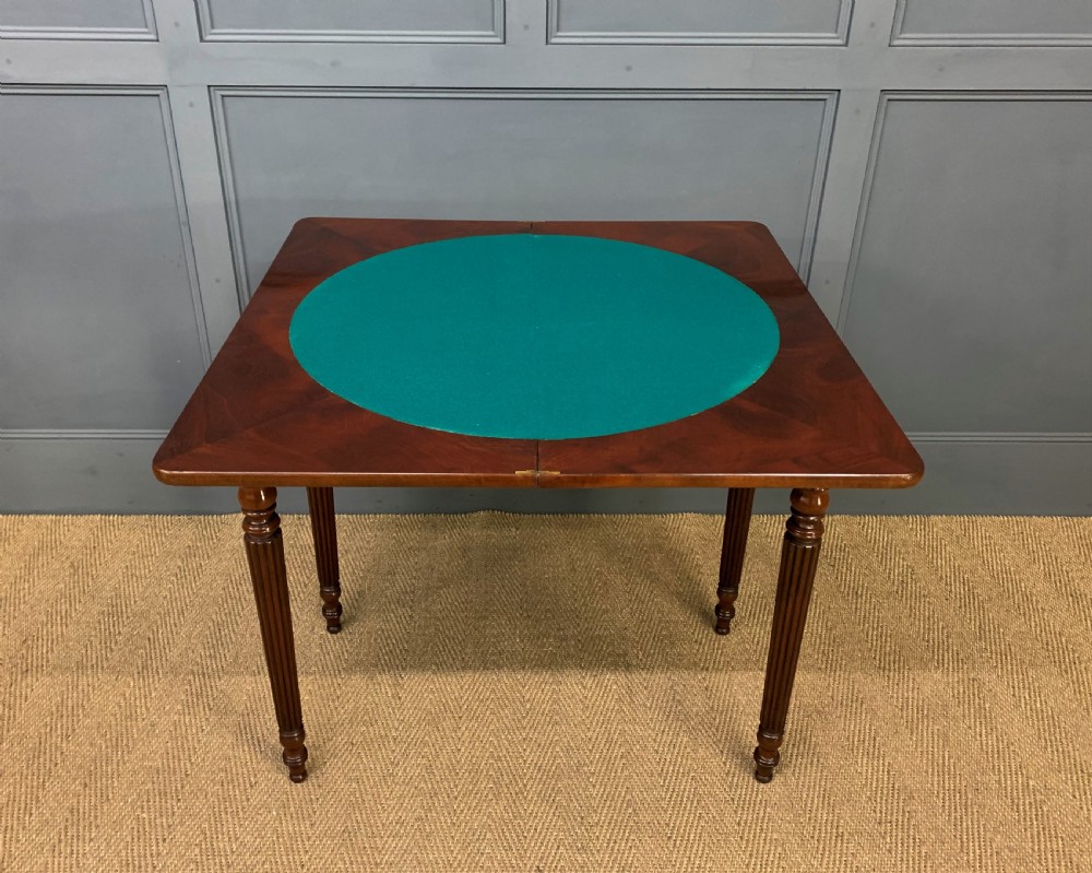 Pair of 19th Century Flame Mahogany Card Tables View XXIV