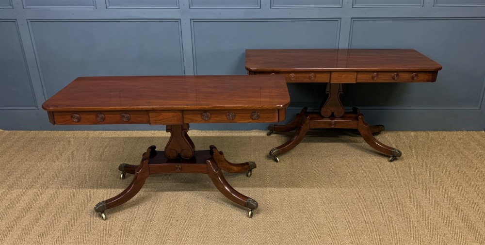 Pair of Georgian Mahogany Console Tables