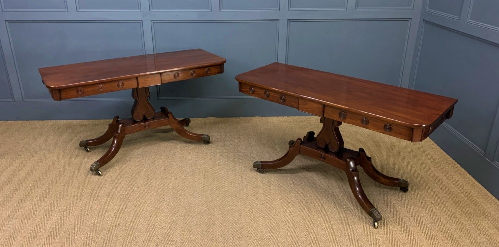 Pair of Georgian Mahogany Console Tables View III