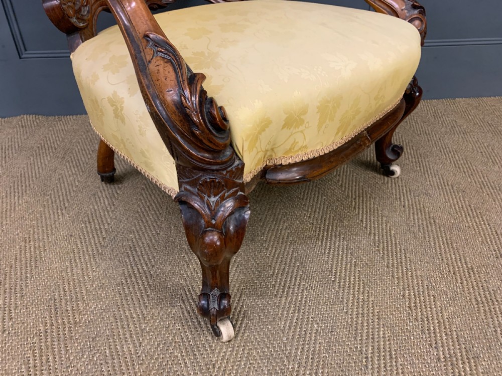 Victorian Upholstered Walnut Armchair View IV