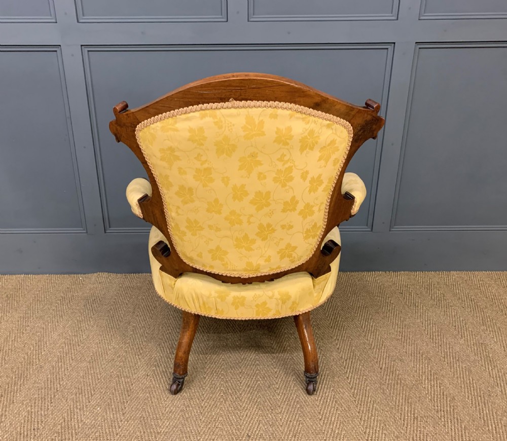 Victorian Upholstered Walnut Armchair View V