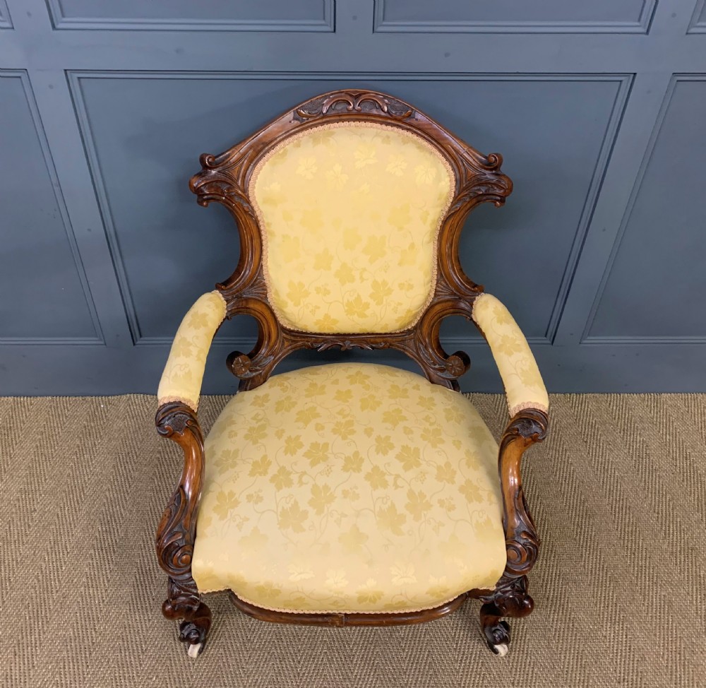 Victorian Upholstered Walnut Armchair View VI