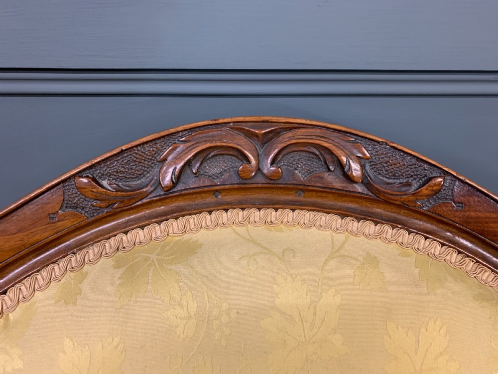 Victorian Upholstered Walnut Armchair View VIII