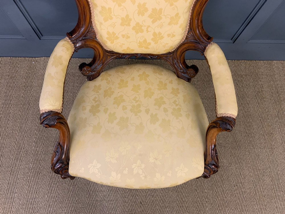 Victorian Upholstered Walnut Armchair View IX