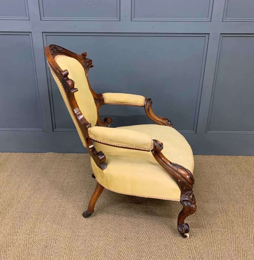 Victorian Upholstered Walnut Armchair View XII