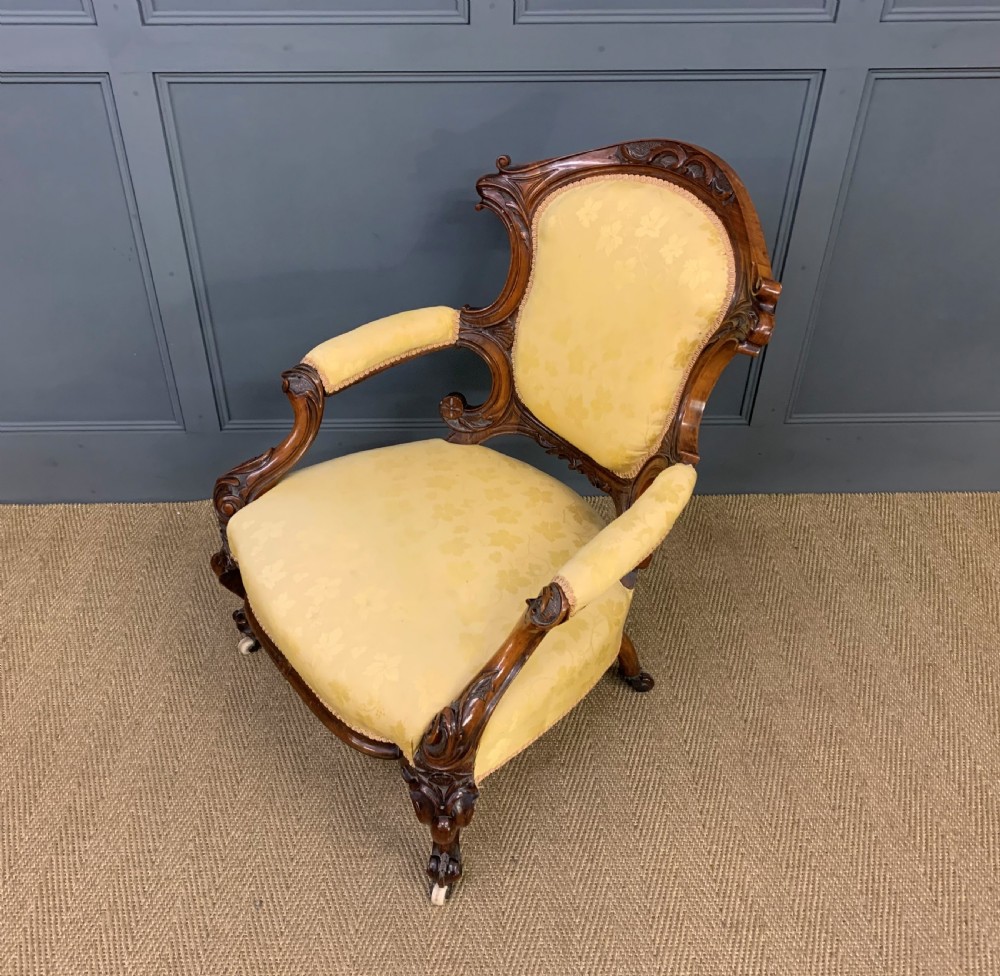 Victorian Upholstered Walnut Armchair View XIII