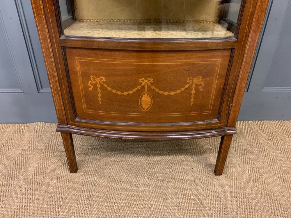 Inlaid Mahogany Bow Fronted Display Cabinet View II
