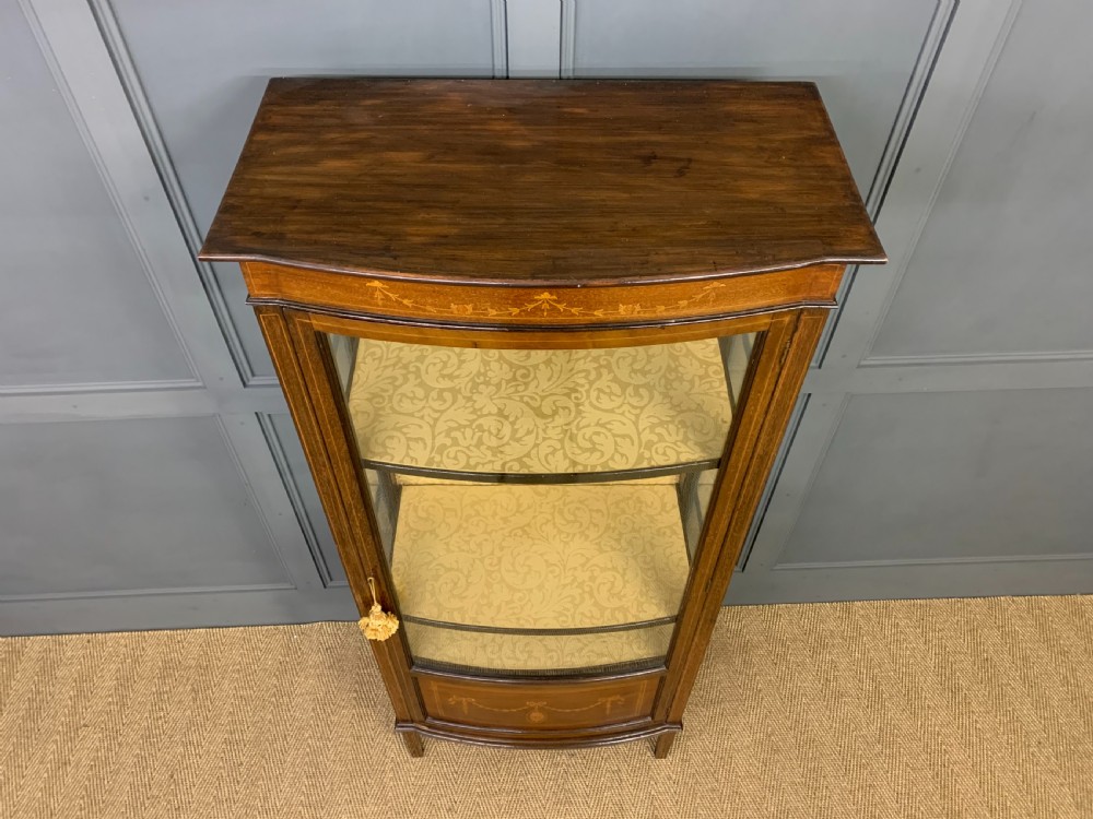 Inlaid Mahogany Bow Fronted Display Cabinet View III