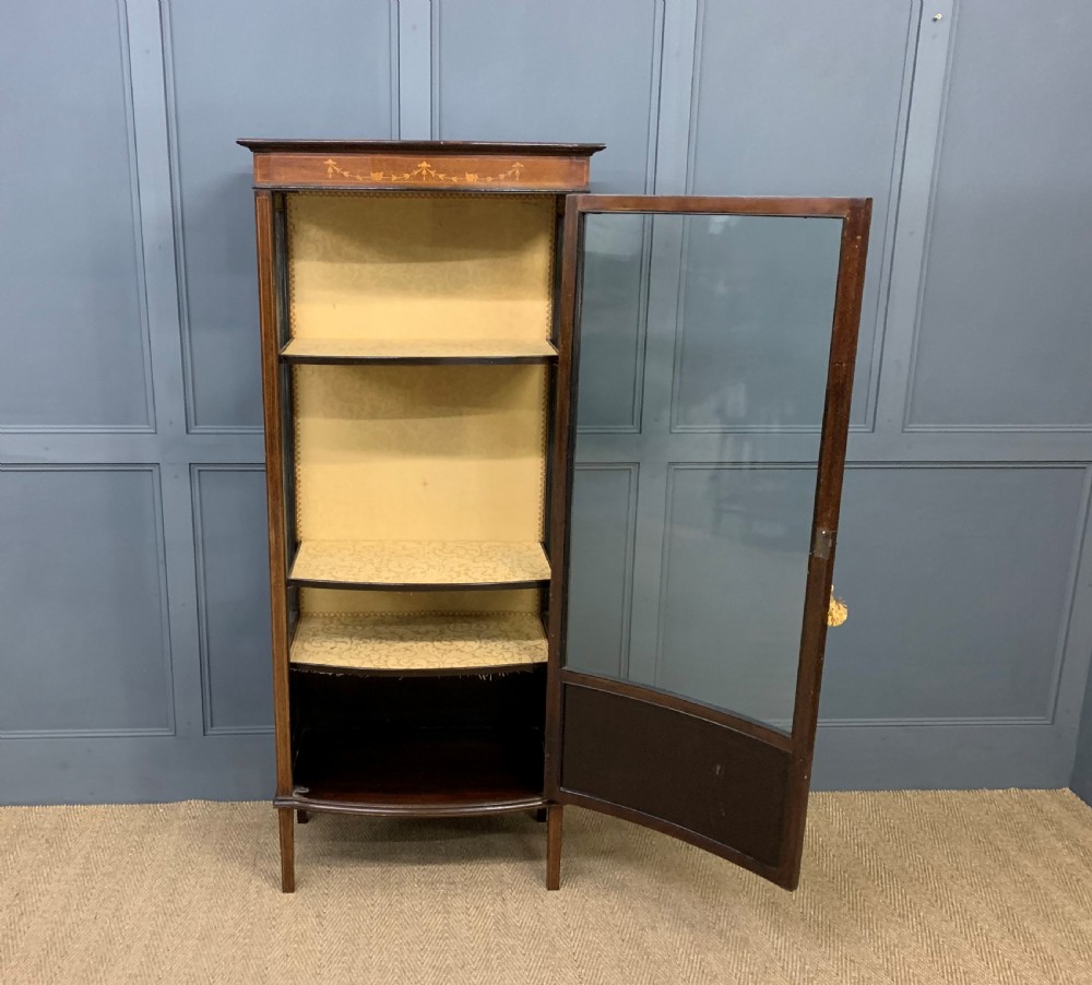 Inlaid Mahogany Bow Fronted Display Cabinet View V