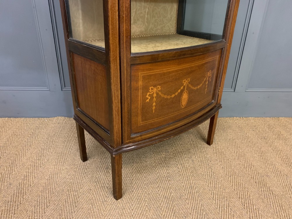 Inlaid Mahogany Bow Fronted Display Cabinet View VII