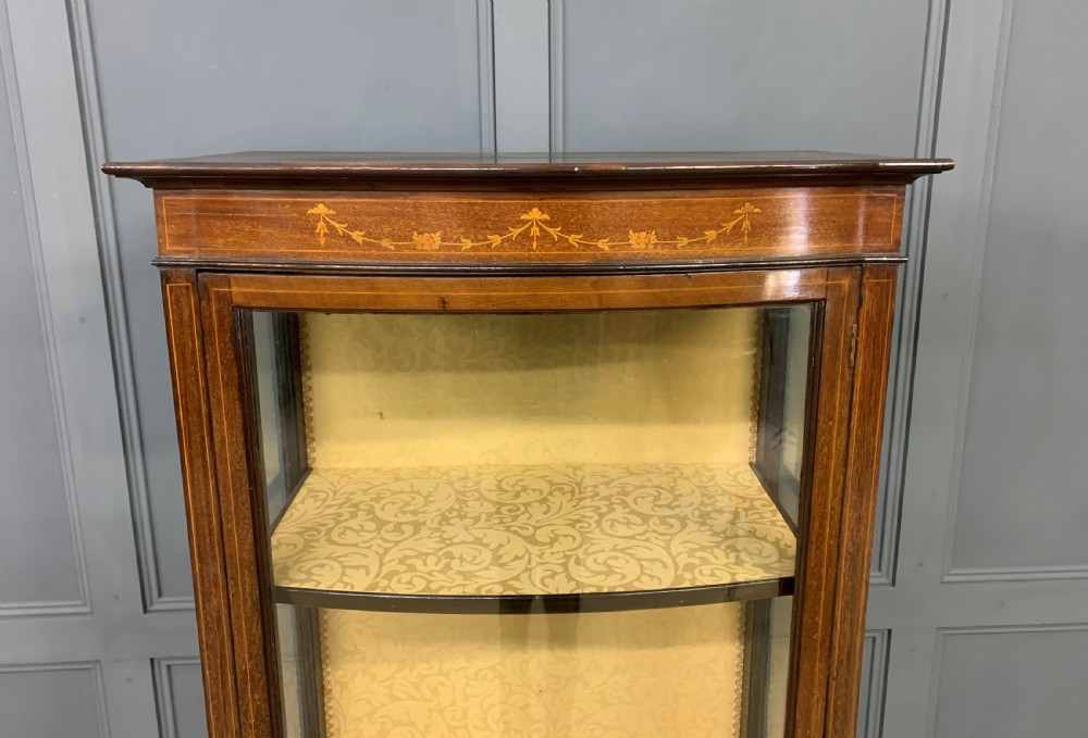 Inlaid Mahogany Bow Fronted Display Cabinet View VIII