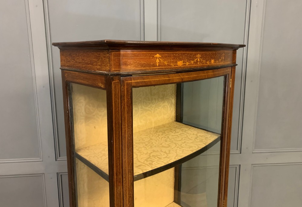 Inlaid Mahogany Bow Fronted Display Cabinet View IX