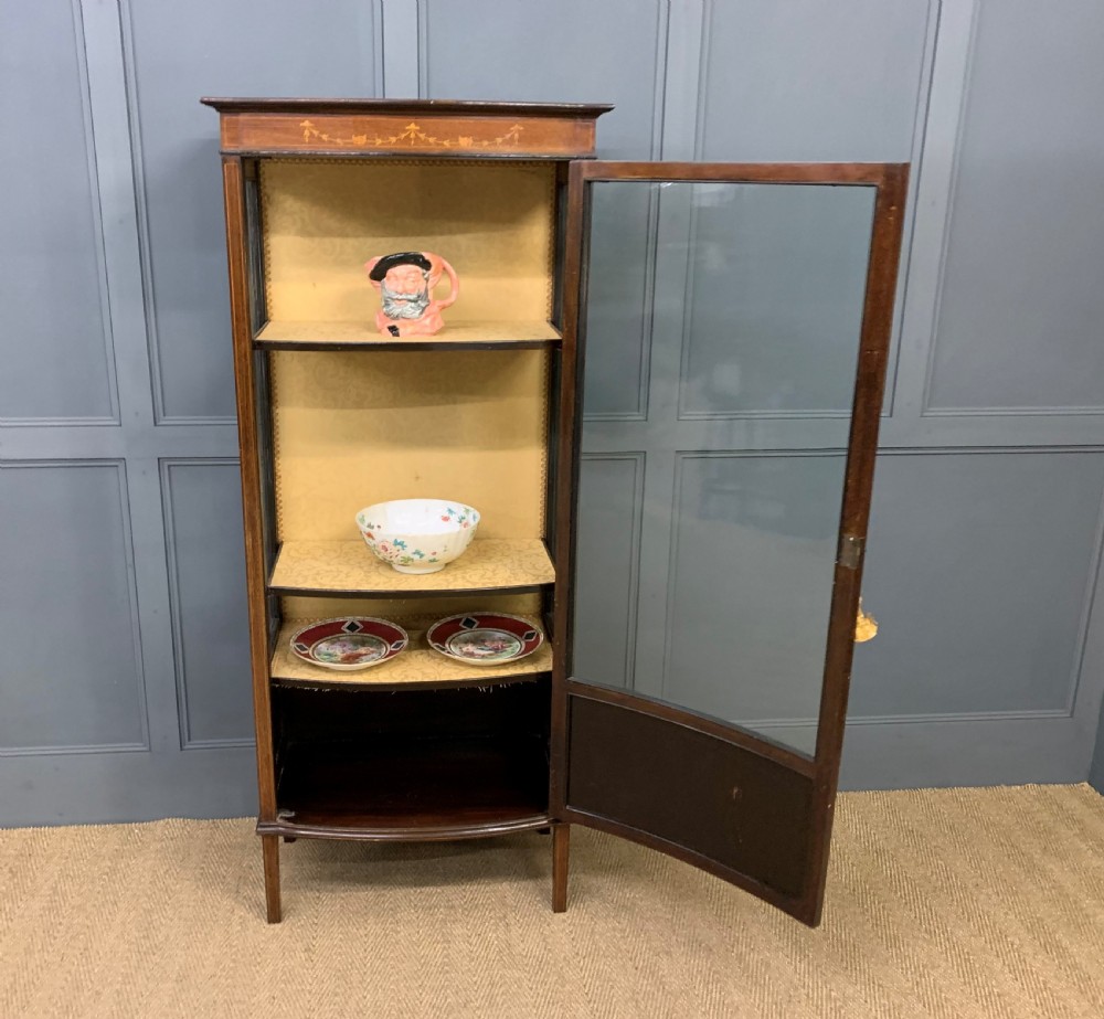 Inlaid Mahogany Bow Fronted Display Cabinet View XIII
