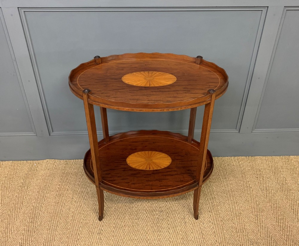 Edwardian Inlaid Mahogany 2 Tier Table