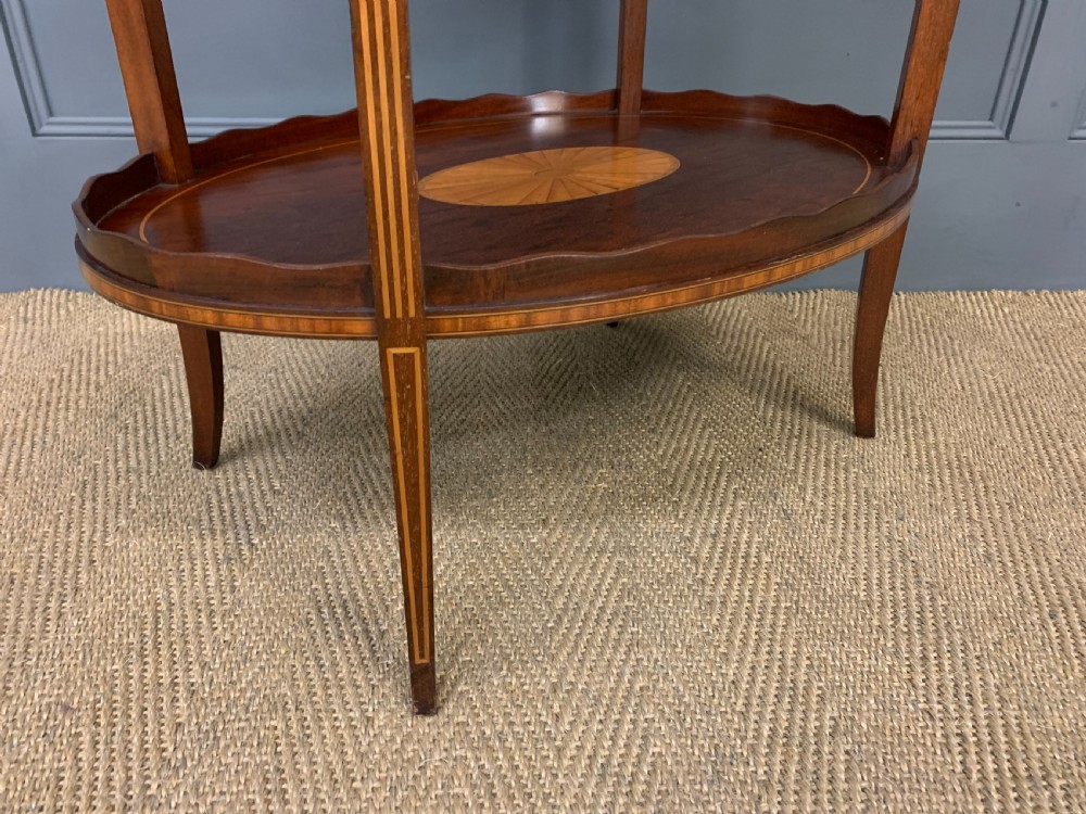 Edwardian Inlaid Mahogany 2 Tier Table View IV