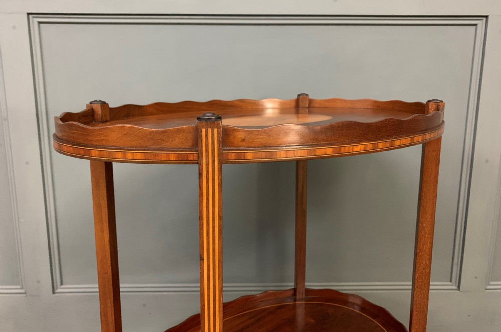 Edwardian Inlaid Mahogany 2 Tier Table View V